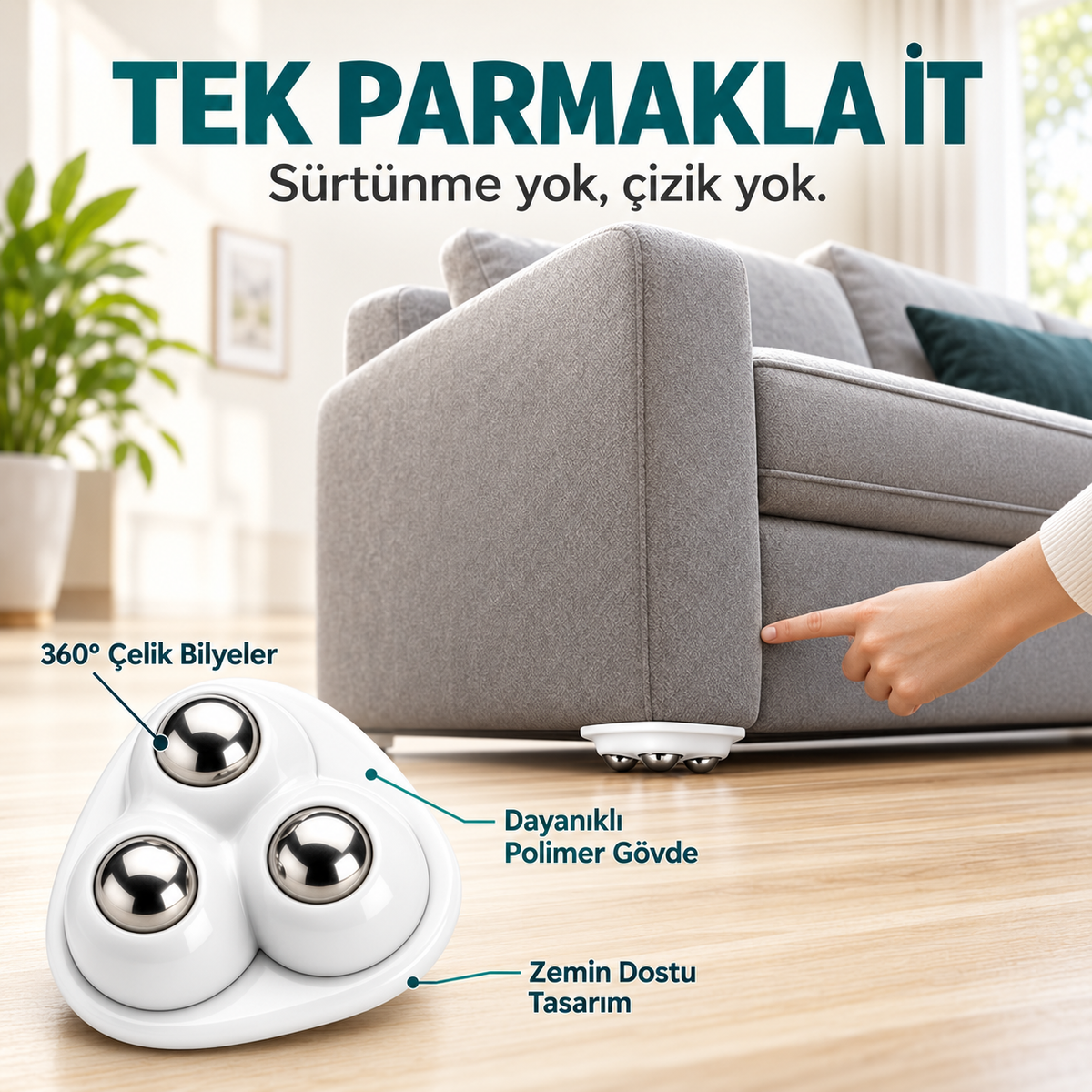 Evmovo Roll 360™ Dönen Eşya Kaydırma Aparatı
