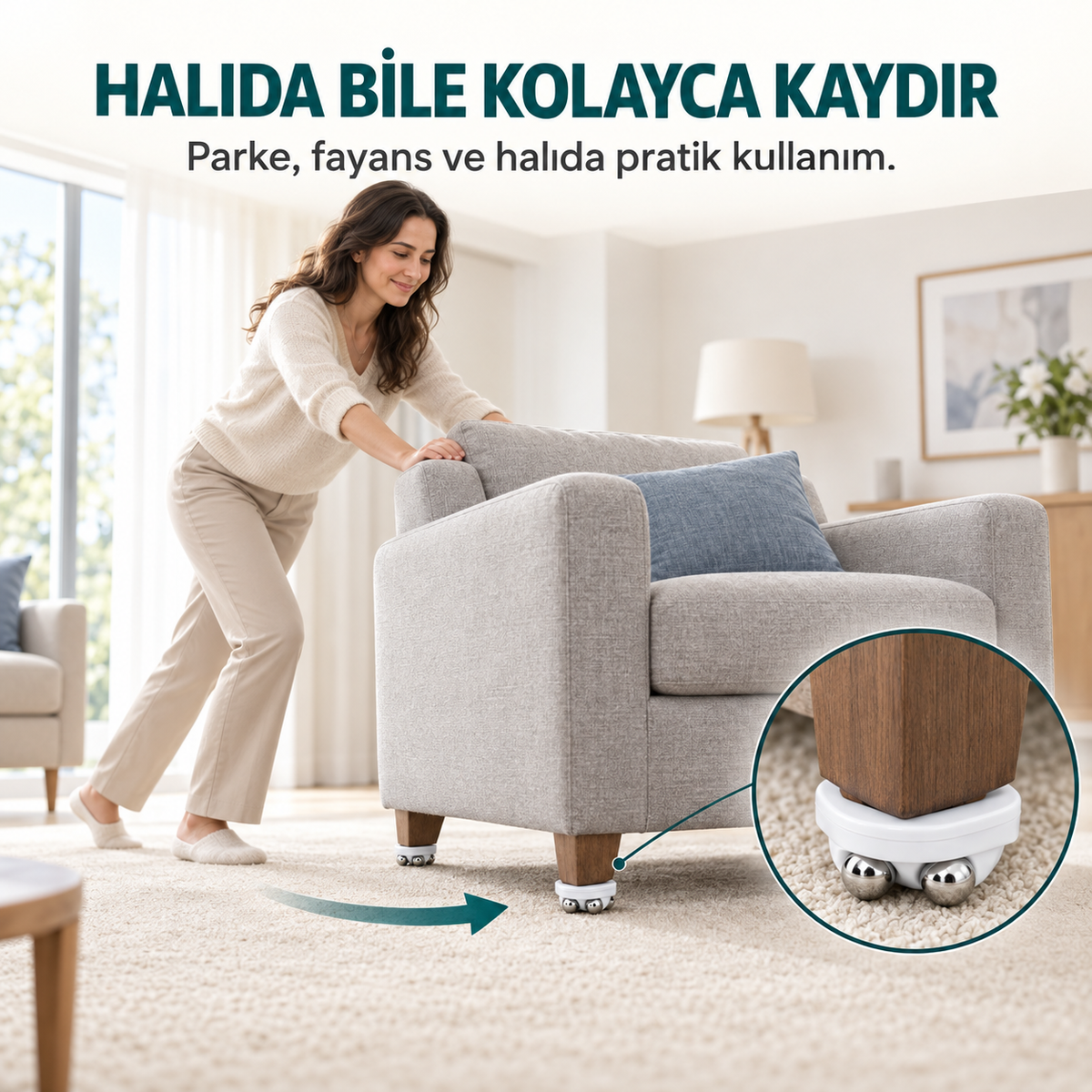 Evmovo Roll 360™ Dönen Eşya Kaydırma Aparatı